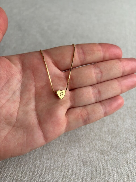 Gold Initial E Necklace
