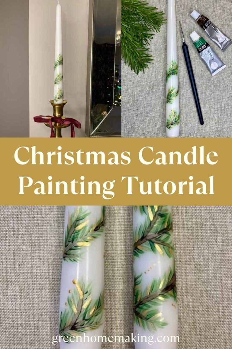 Christmas Candle Painting - Green Homemaking