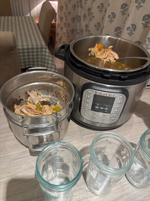 Removing the solid ingredients from the liquid bone broth