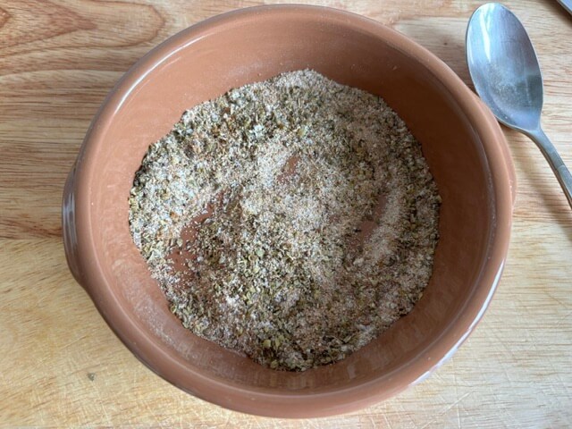Lamb kofta spices mixed in bowl